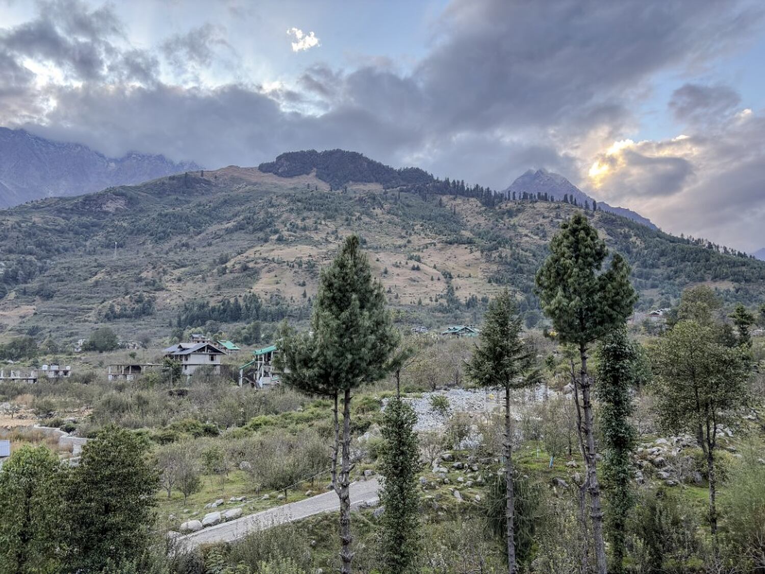 Mountain valley view from MR Villa Manali